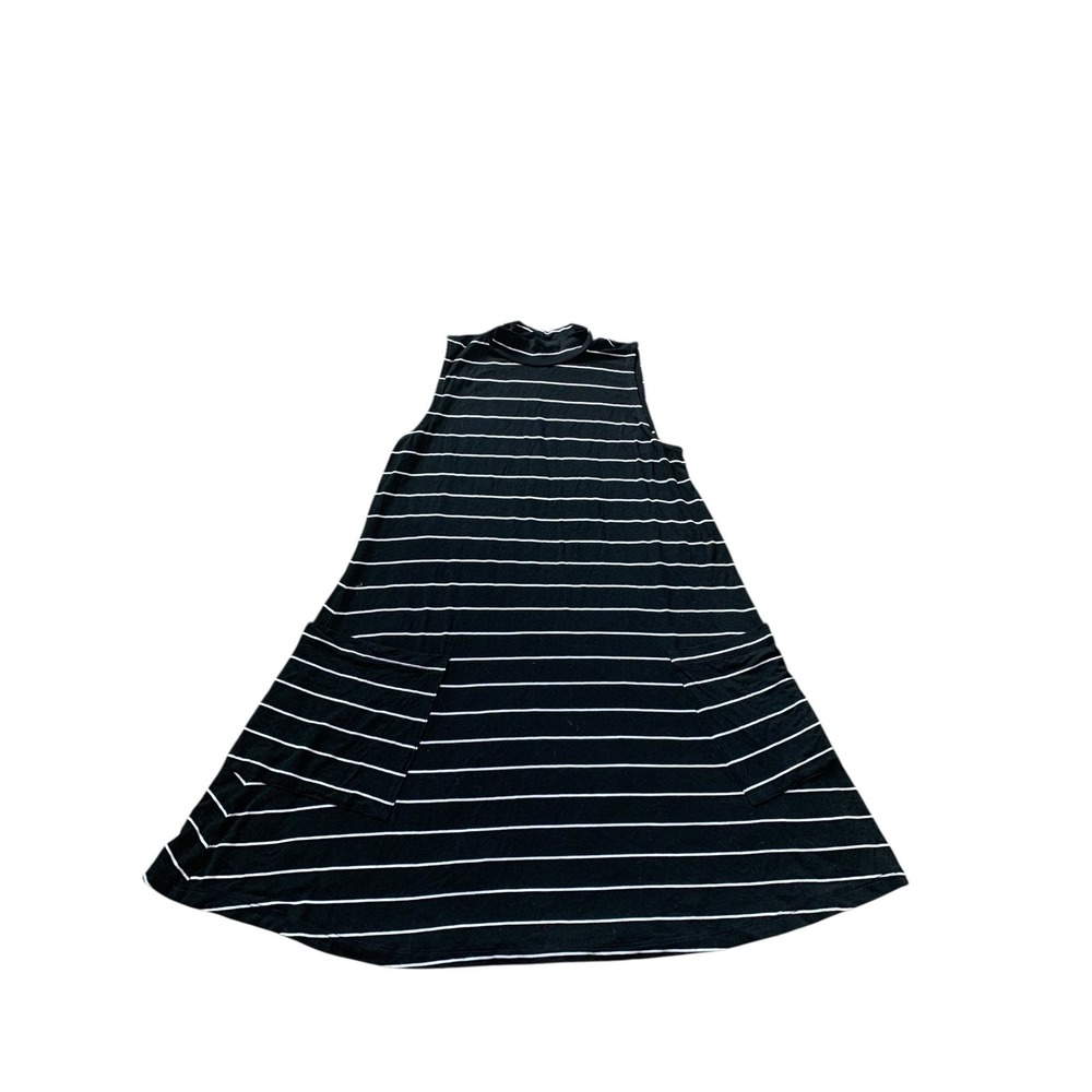American Eagle Dress Kids 14 Black Striped Mock Neck Pockets Mod Core Summer
